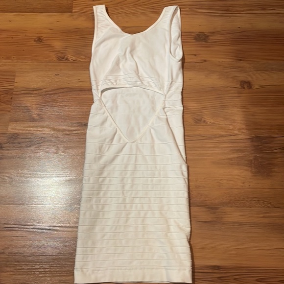 Bebe White Bandage Dress Small Fitted - Picture 4 of 5